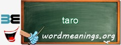 WordMeaning blackboard for taro